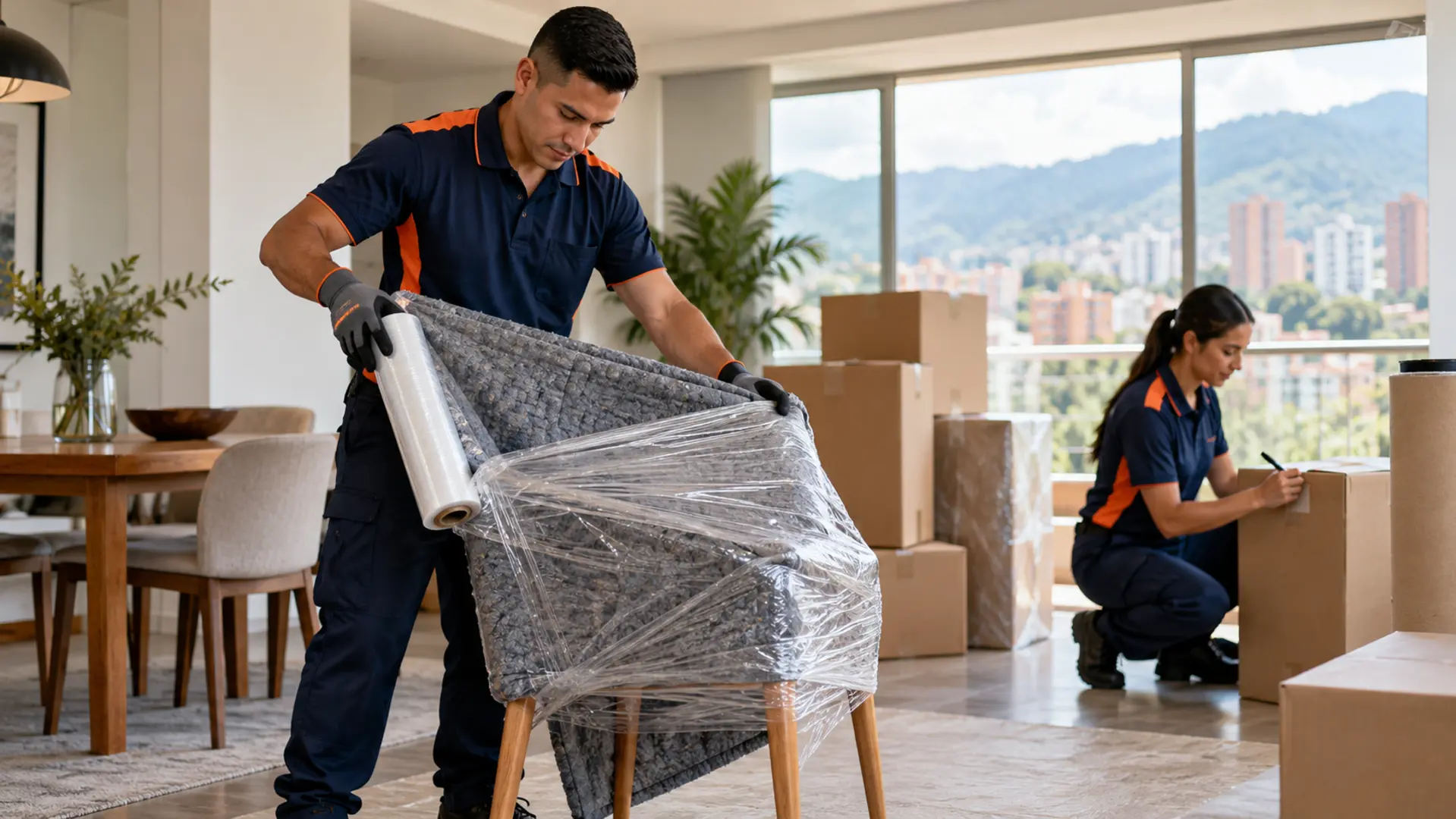 Empaque protegido para una mudanza